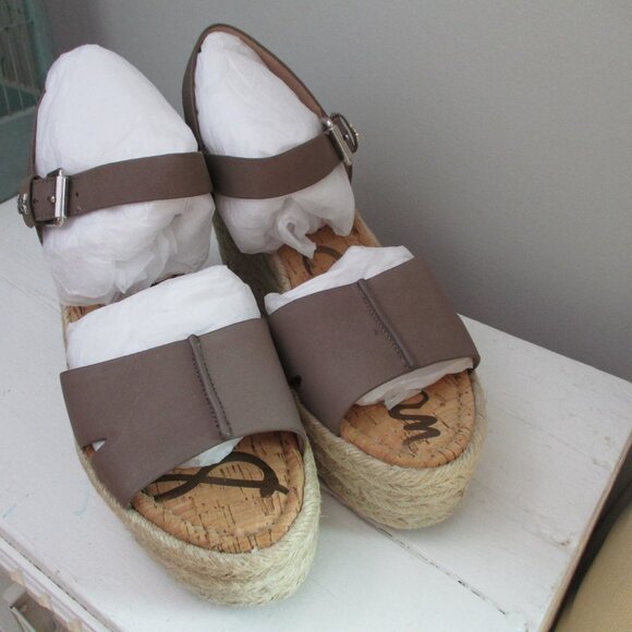 Sam Edelman Maura Platform wedges espadrilles 10,5 M new grey - Picture 5 of 12